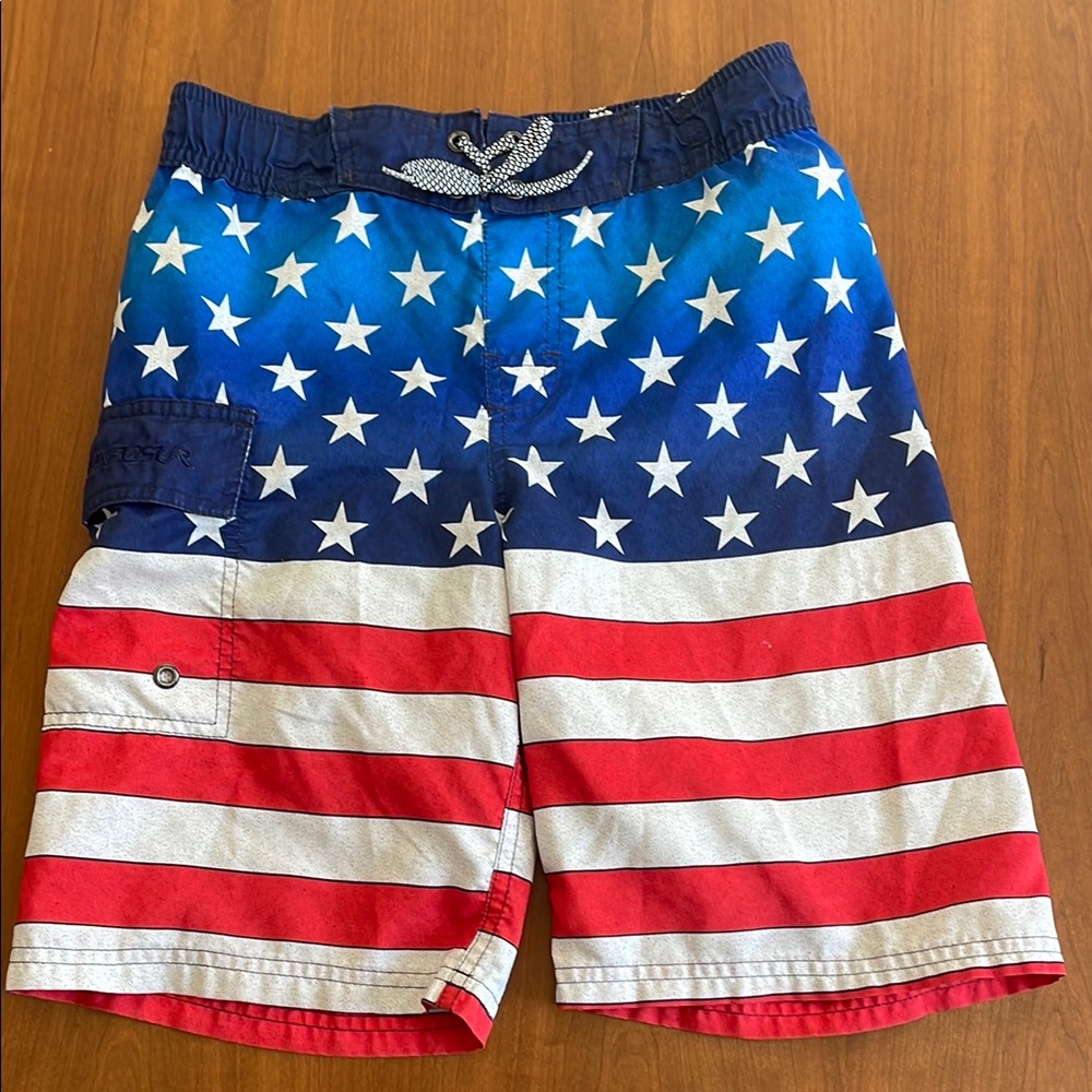 🇺🇸ZeroXposur Kids Swim Trunks - Red, White, and Blue size 8